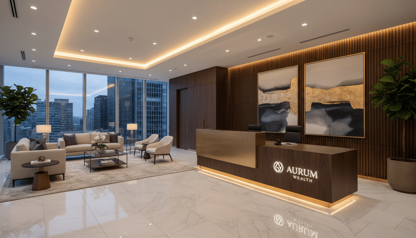 WealthFund professional office reception area
