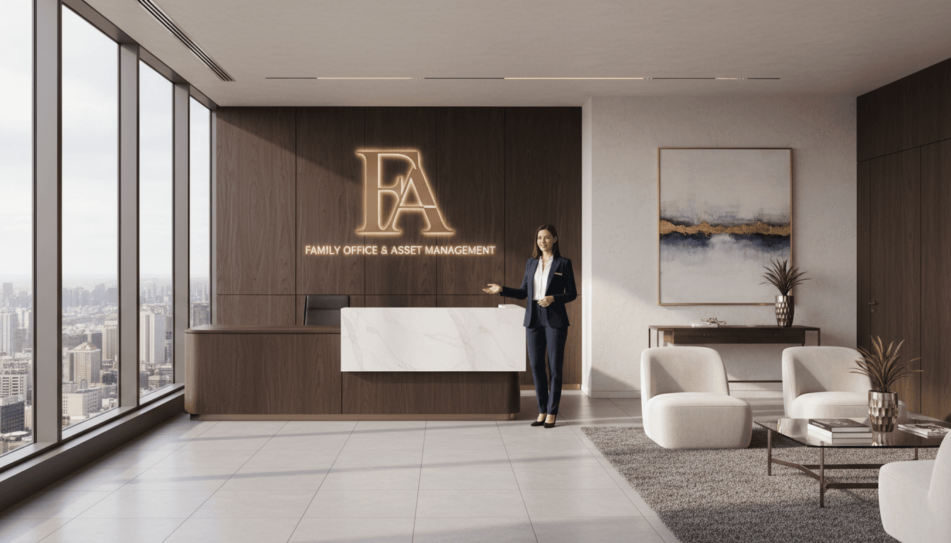 WealthFund professional office reception area