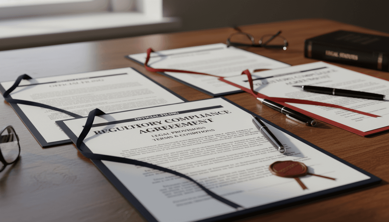 Legal and compliance documentation for financial services